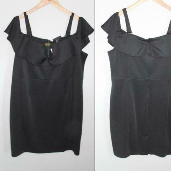 NWT Lane Bryant Off Shoulder Dress Black Scuba Plus Size 22 H10674 - Picture 2 of 12